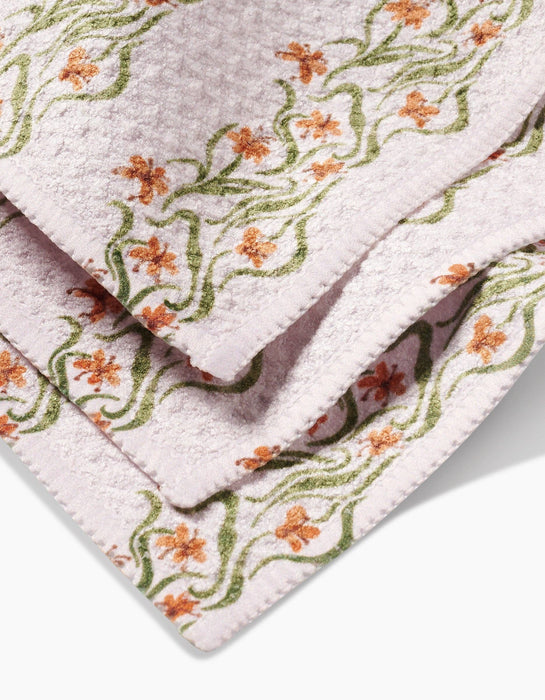 Floral Fall Stripe Dishcloth Set