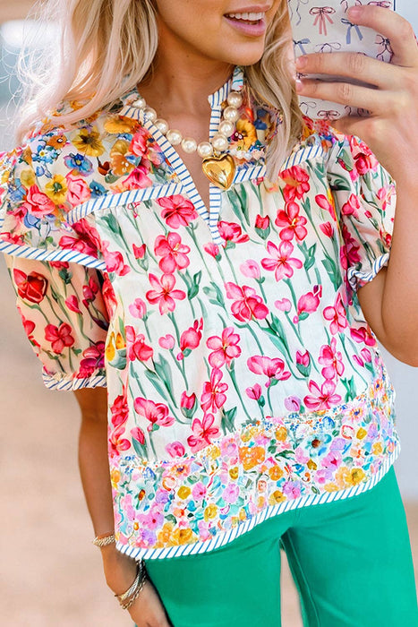 Pink Floral Blouse | S-XL