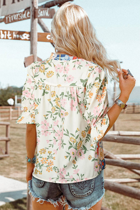 Crochet Boho Floral Blouse | S-2XL