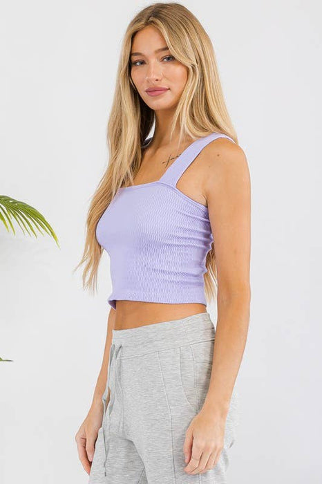 Mocha Seamless Textured Crop Tank