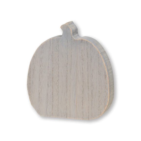 Gray Wash Wood Pumpkin Cutout - Medium