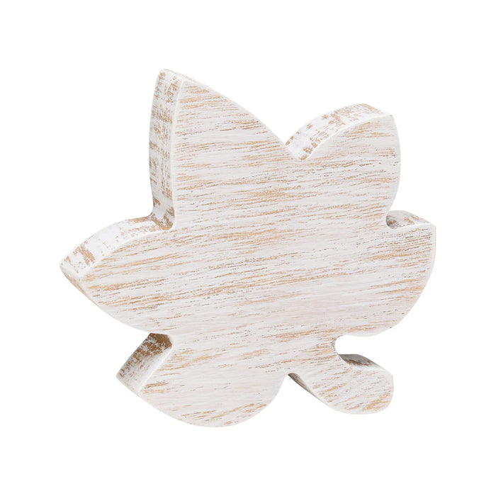 White Washed Wood Fall Leaf