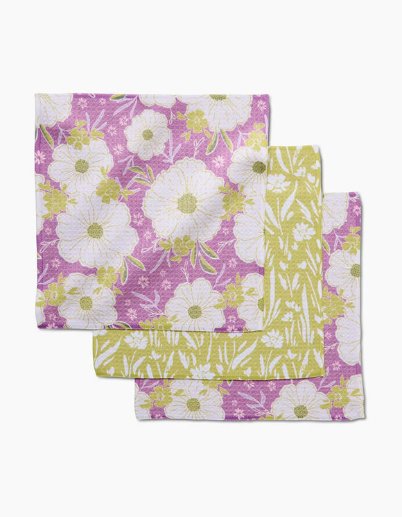 Field of Spring Flowers | Geometry Dishcloth Set of 3