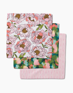 Peony Paradise | Geometry Dishcloth Set of 3