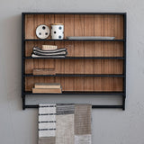 Black + Natural Wood Wall Shelf IN STORE ONLY