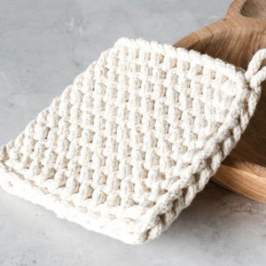 Ivory Chunky Knit Pot Holder