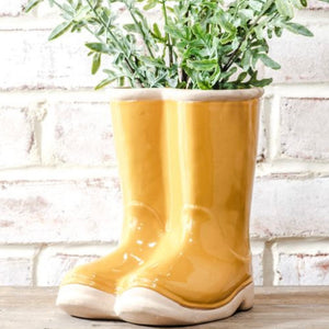 Yellow Rainboot Planter