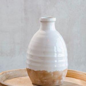 White/Sand Vase 11"h