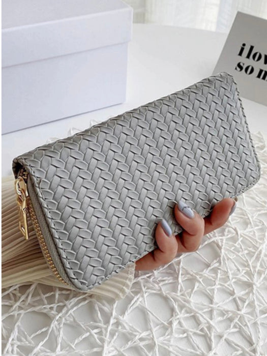 Woven Weave Vegan Leather Wallet