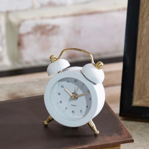 White Mini 2 Bell Alarm Clock