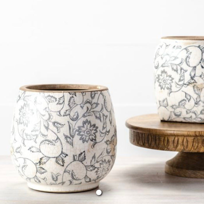 Black & White Heirloom Planter 6"