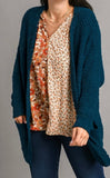 Popcorn Dolman Sleeve Cardigan - Peacock