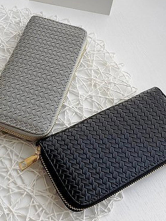 Woven Weave Vegan Leather Wallet