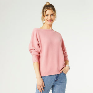 Dusty Rose Relaxed Ciana Pullover Sweater