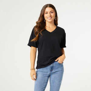 Black Jayda V-Neck Top