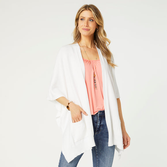 Alani Lightweight Cardigan with Pockets - Bright White - One Size