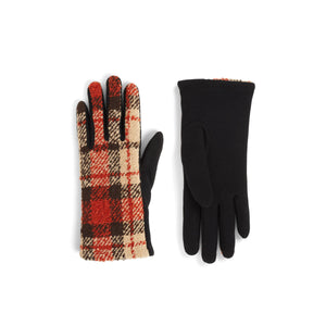 Textured Plaid Touchscreen Gloves