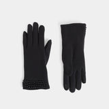 Houndstooth Bow Touchscreen Gloves