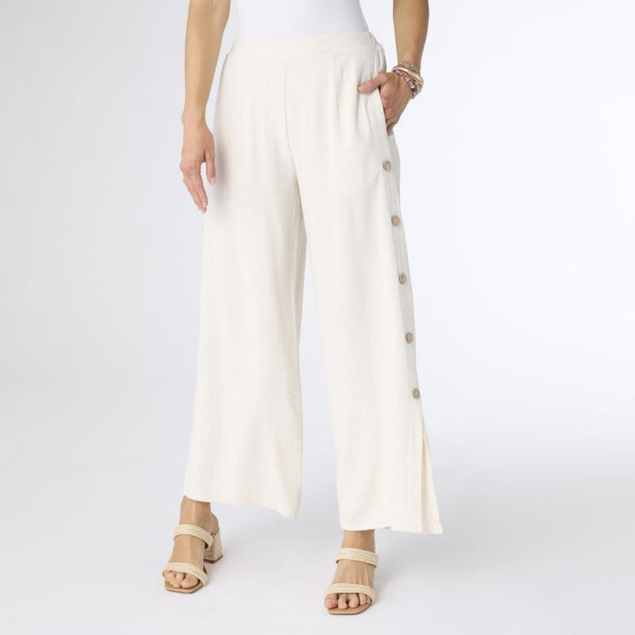 Remi Pant with Side Button Detail - Natural