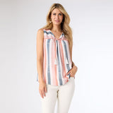 Simone Multi Stripe Top - Misty Rose/Denim