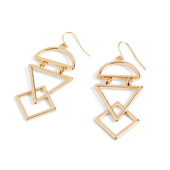 Layered Geometric Earrings - Gold