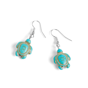 Turquoise Turtle Dangle Earrings