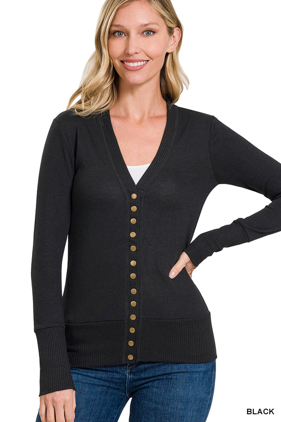 Snap Button Cardigan - Multiple Colors