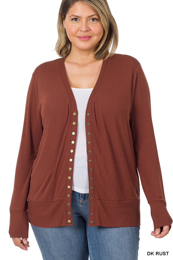 PLUS Snap Button Cardigan - Multiple Colors