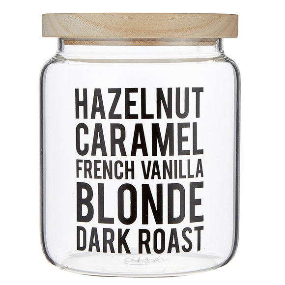 Hazelnut Caramel Coffee Glass Canister
