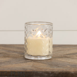 5" Chevron Glass 3D Flame Candle