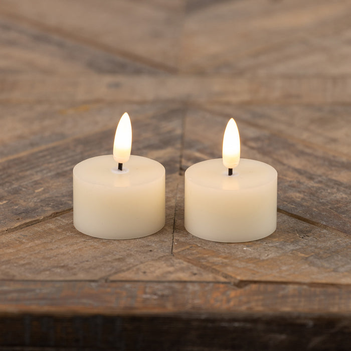 Cream 3D Flame Tealight Candles