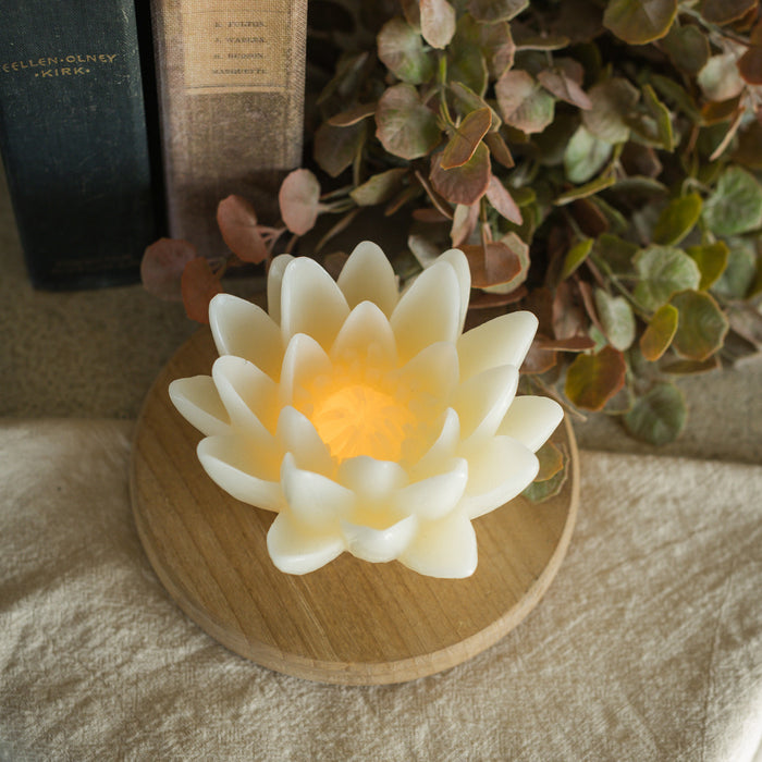 Cream Flower LED Candle