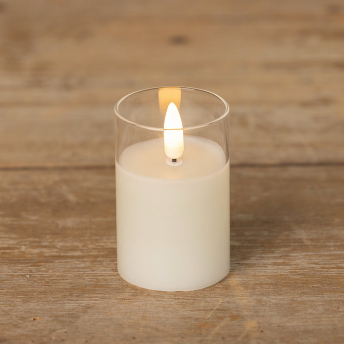 3" Glass 3D Flame Candle