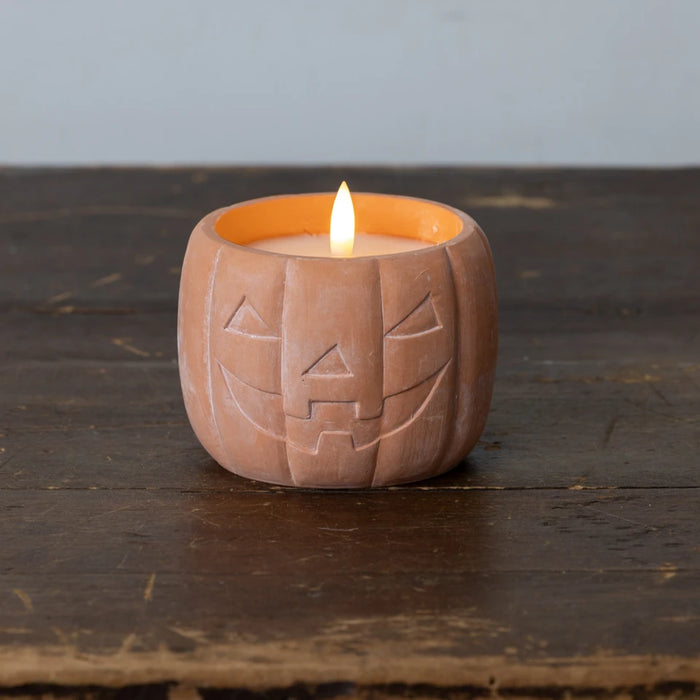 Orange Jack-O-Lantern 3D Flame Candle 3.75"