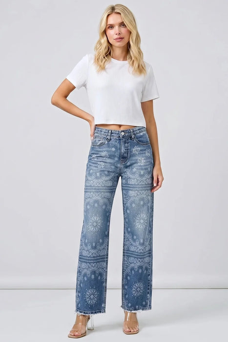Bandana Mid Rise Straight Jean