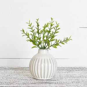 White Ceramic Vase 4"