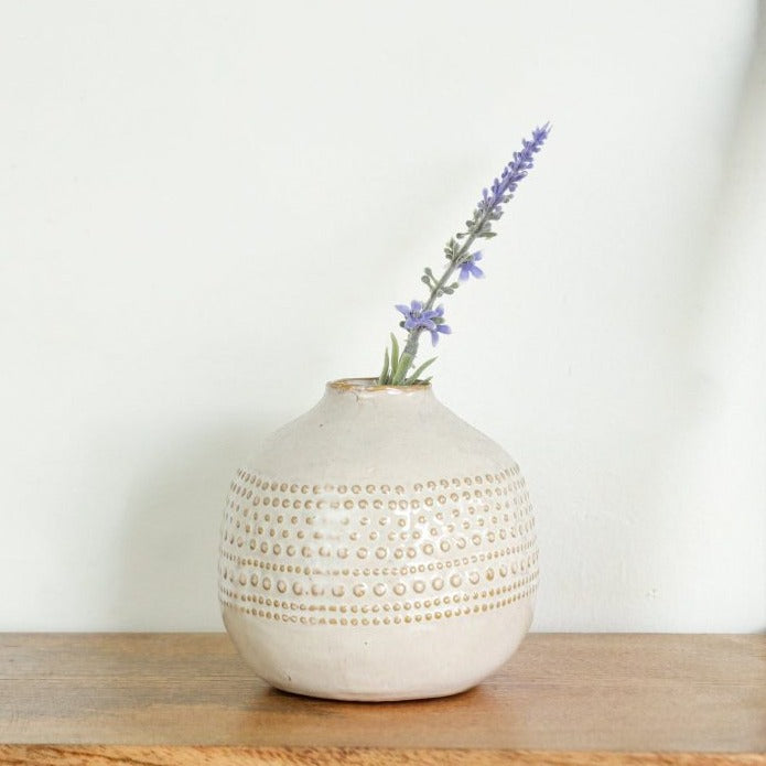 White Round Vase