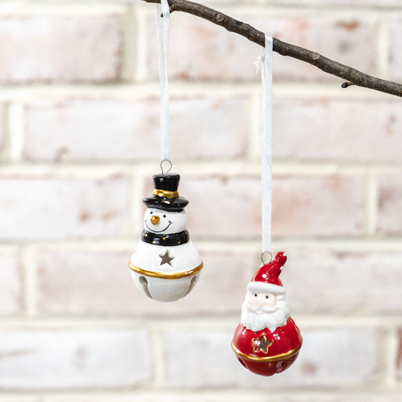 Snowman or Santa Bell Ornament