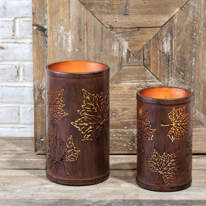 Brown Copper Leaf Lanterns