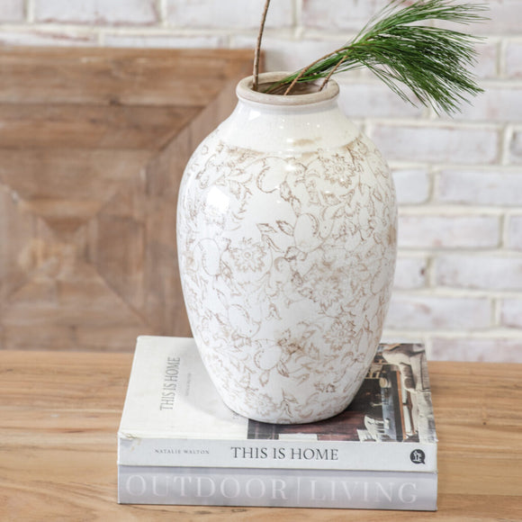 Beige Vintage Inspired Vase IN STORE ONLY