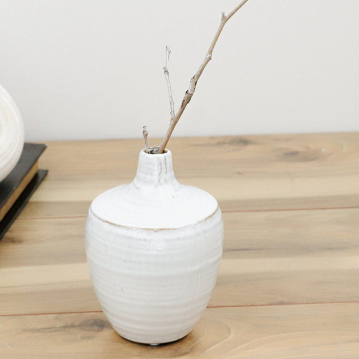 Skinny Neck White Vase