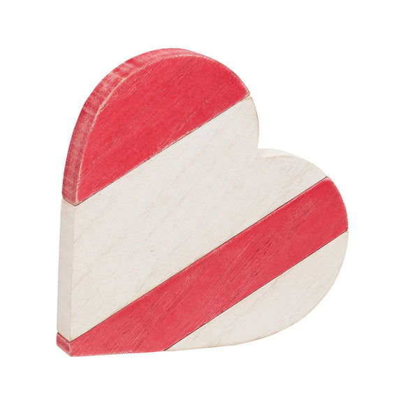 Red/White Plank Heart Sitter