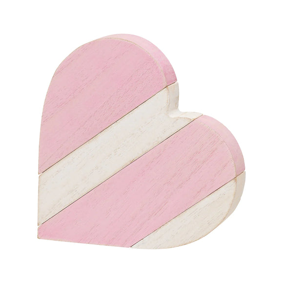 Pink/White Plank Heart Sitter