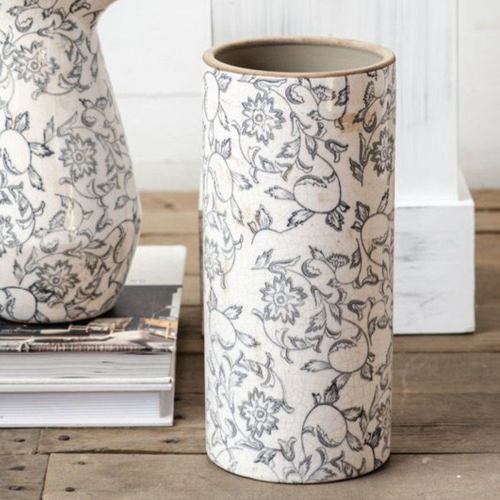 Black + Cream Heirloom Vase