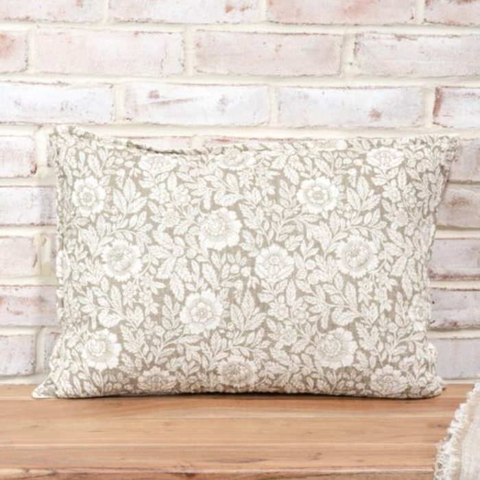 Beige Floral + Leaf Pillow IN STORE PICKUP ONLY