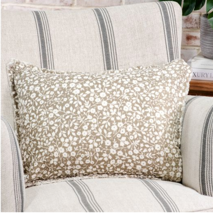 Beige Spring Floral Pillow