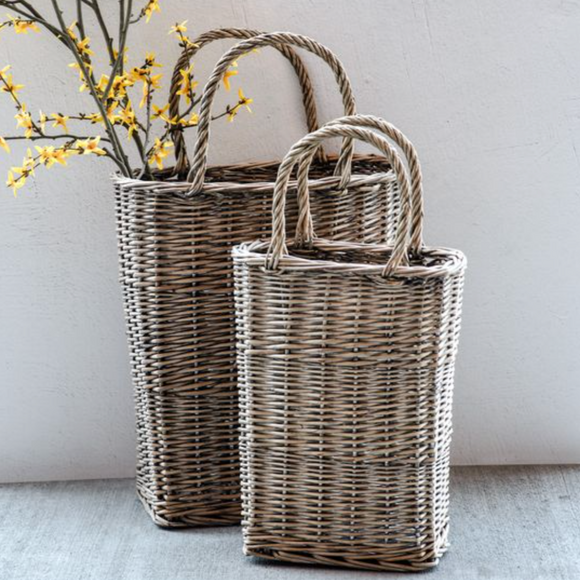 Tall French Willow Flower Baskets