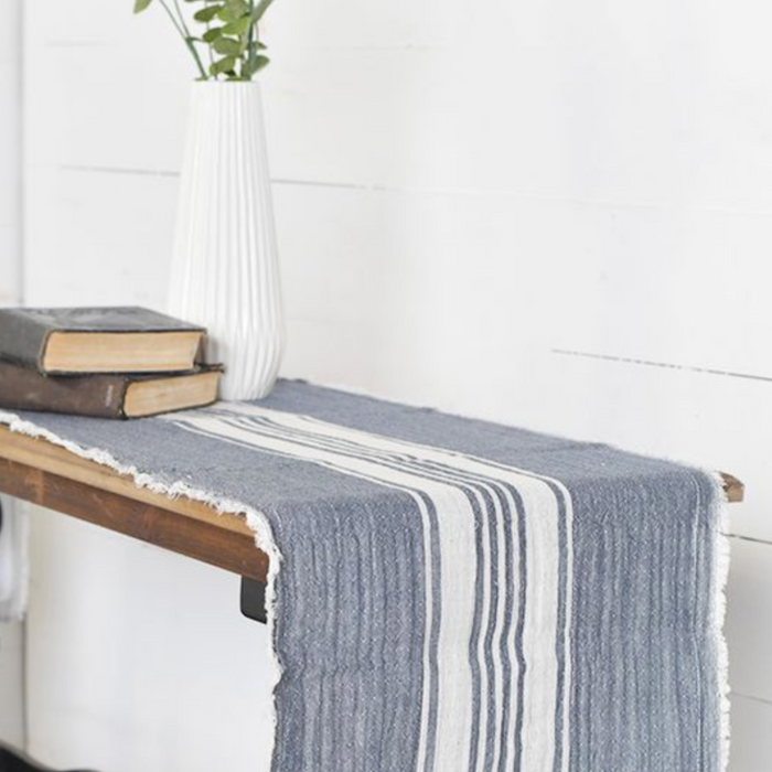 Blue + White Striped Runner