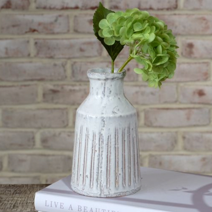 White Artisian Vase