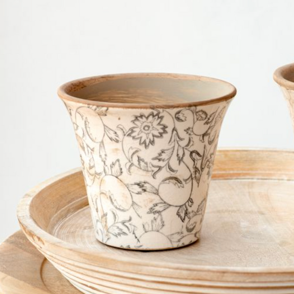 Heirloom Planter Black/Off White